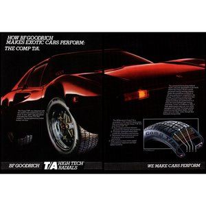 1984 BF Goodrich Tires Ferrari 308 2 Page Vintage Print Ad Italy Wall Art Photo